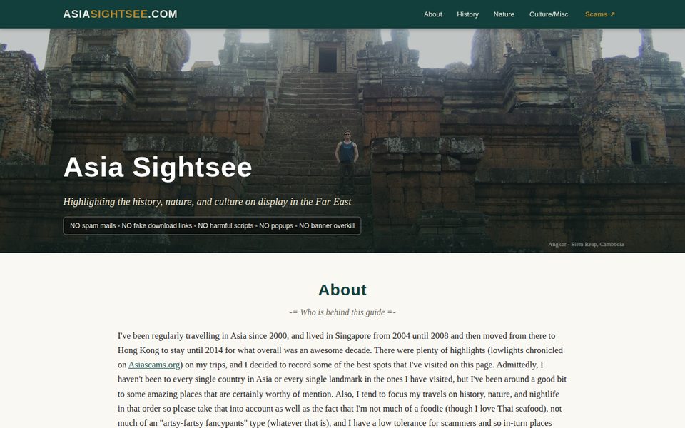 Asia Sightsee travel website